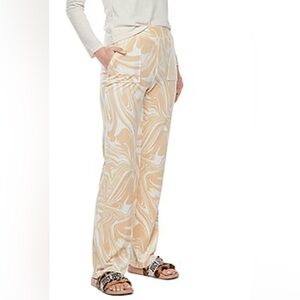 Juicy Couture White Tan Swirl Sweatpants Size large Micro Sherpa Lined Warm